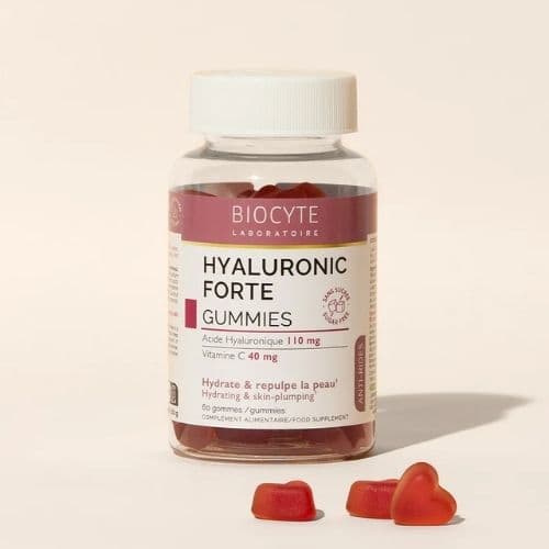 Complement Alimentaire pour Hydrater et repulper la peau HYALURONIC FORTE GUMMIES BIOCYTE 60 gommes