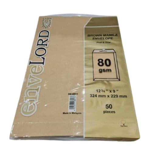 Enveloppes A4 ENVELORD couleur kaki marron, 50 pieces