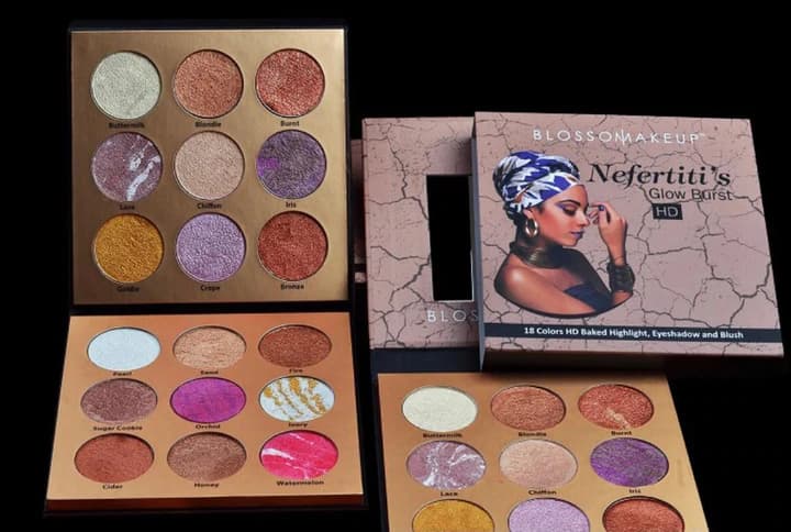 Palette Glow Burst de Blossom Nefertiti 18 Couleurs Cuites