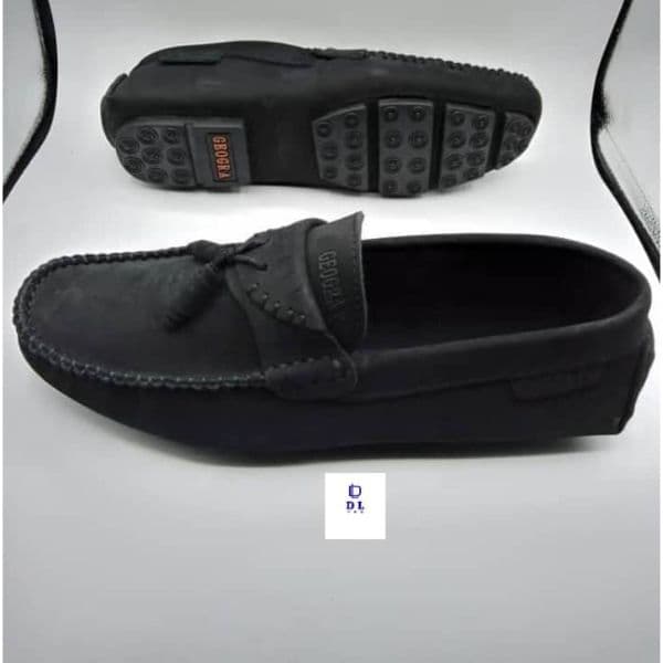 Chaussures, Mocassin Homme deux Pompons Noir