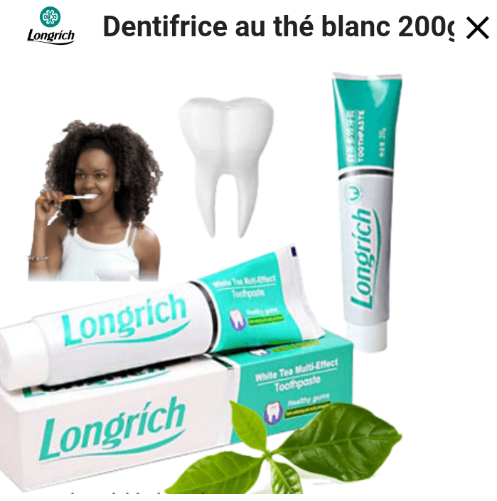 Pate Dentifrice Longrich à Base d’Aloe Véra et de Thé Blanc 200g