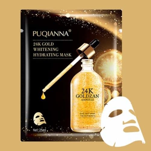 Masque Facial PUQIANNA Eclaircissant et Hydratant 24K Gold 25ml
