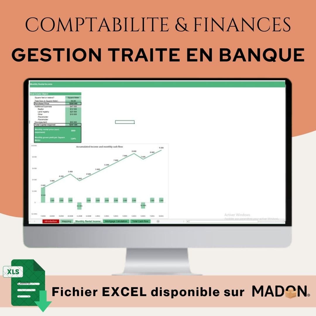 Modèle Excel de Comptabilité & Finances Axé sur la Gestion Traite en Banque