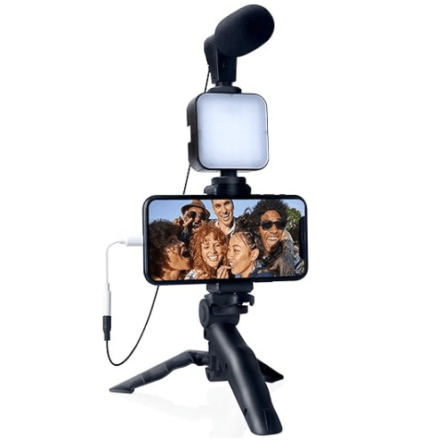 Kit de Vlogging avec Mini Microphone pour Diffusion en Direct