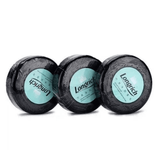 Pack de 03 Savon Noir Longrich au Charbon de Bamboo Essence Naturelle 300g
