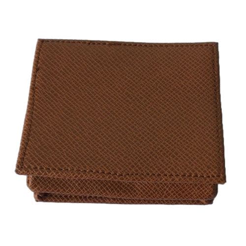 Porte Monnaie Sobre Et Elégant Rectangulaire 6,5 cm x 8 cm Simili Cuir Couleur Marron