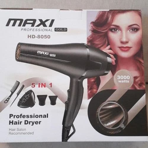 Sèche-cheveux Professionnel Maxi Gold 2 vitesses 3000 watts, Maxi, 5 en 1
