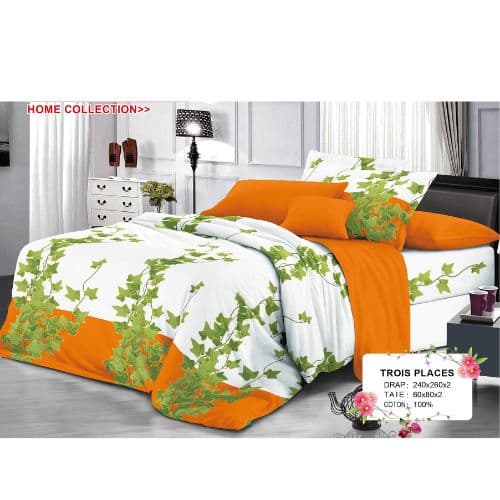 Ensemble de Drap +Taie, Trois Places avec Motif Nature & Énergie