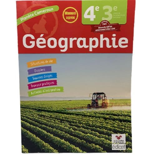 Livre Scolaire D'Géographique Planète Cameroun 4è/3è