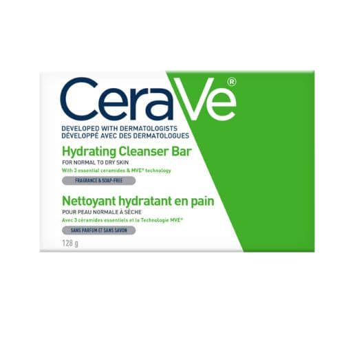CERAVE Pain nettoyant hydratant non-comédogène aux céramides essentiels et à l’acyde hyaluronique 128 g