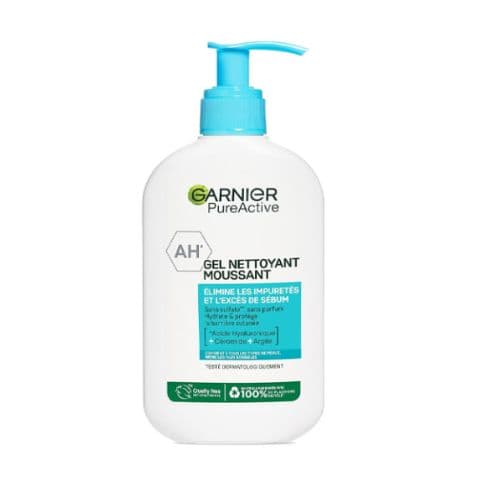 Gel nettoyant moussant visage à L’Acide Hyaluronique Argile et Céramides AH GARNIER 250ml