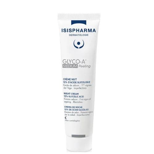 Crème peeling de nuit 12% d'acide glycolique Glyco-A MEDIUM ISISPHARMA 30ml