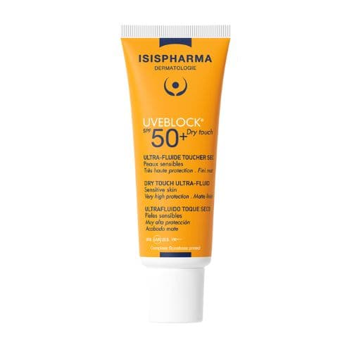 Haute protection toucher sec ultra-fluide très conçu pour les peaux sensibles Uveblock ISISPHARMA 40ml