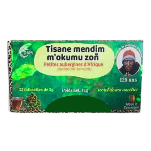Tisane mendim m'okumu zoñ à base de petites aubergines d'Afrique 22 infusettes 41g