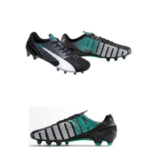 Chaussure de Sport, Godasse de Football Puma Evospeed 1.3 Noir-Turquoise