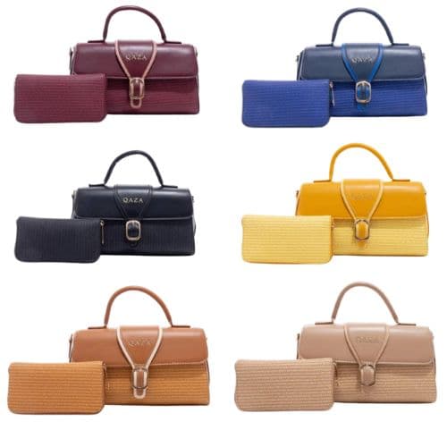 Sac à main avec porte monnaie en cuir QAZA
