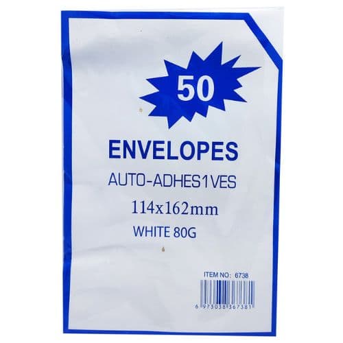 Enveloppes A6 Auto-Adhesive 114x162mm format 50pieces